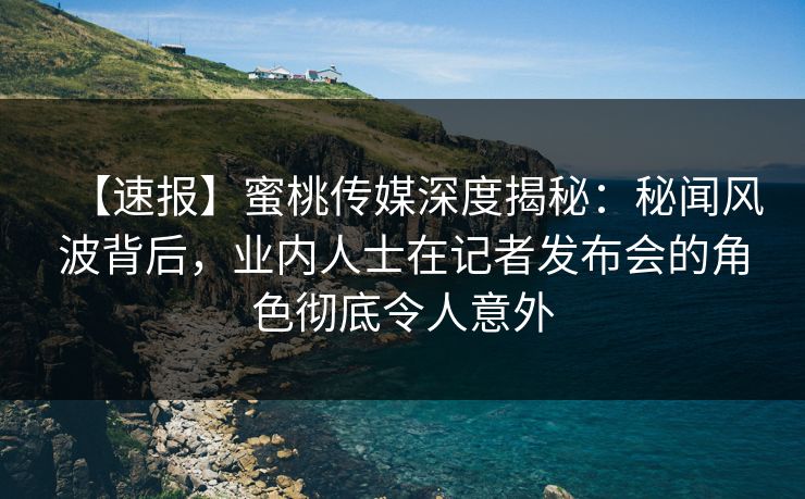 【速报】蜜桃传媒深度揭秘：秘闻风波背后，业内人士在记者发布会的角色彻底令人意外